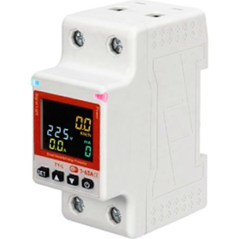 Compteur d'énergie intelligent Tuya WiFi avec disjoncteur de protection contre les surtensions et les sous-tensions, réenclencheur automatique (1/5)