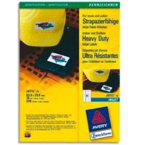 Etiquettes Polyester - Résistantes Humidité Température -20°C à +80°C Graisses - Pour Environnement Hostile - Planches A4 Blanc - Unité