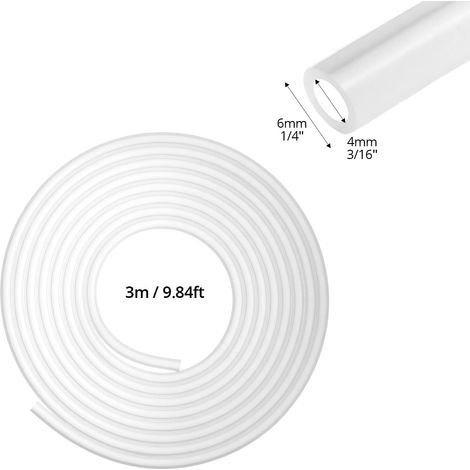® Tuyau CO2 pour aquarium de 3 mètres, 4mm ID, 6mm OD, pour transfert d'eau, d'huile et d'air (1/4)