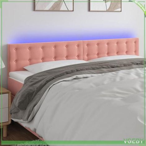 Tête de lit - 3122111 - Rose - Velours - LED intégrée (1/5)