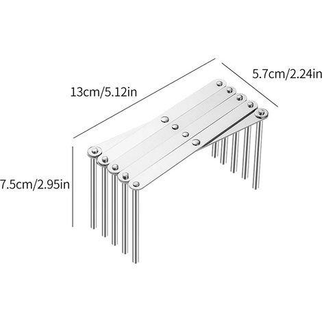 Porte-couvercles, organiseur de casseroles, extensible et pliable, en acier inoxydable, pour assiettes et couverts. (1/5)