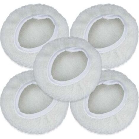 Lot de 5 Bonnet de Polissage, 125-150mm Kit Auto Disque Polissage Bonnet en Laine Tampons de Cirage pour la Plupart des Polisseurs de Voiture (1/5)