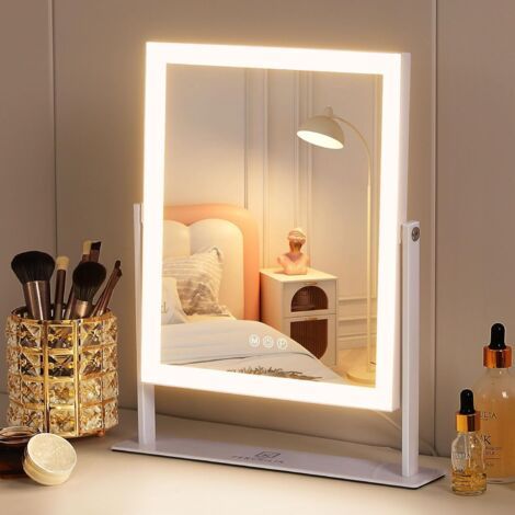 Miroir de maquillage avec éclairage, commandes tactiles intelligentes, grossissement x10 (1/5)