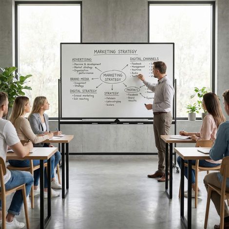 Double-Sided Magnetic Mobile Whiteboard with Adjustable Stand (1/5)