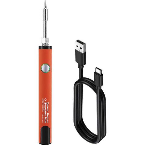 Kit de mini fer à souder à filetage 510, tension réglable à 3 vitesses, orange -- (1/5)