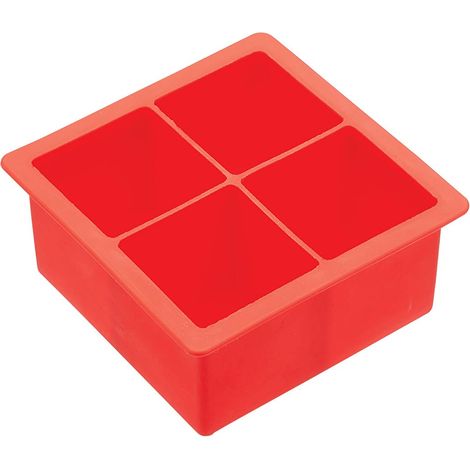 BarCraft - Grand seau à glace en silicone, rouge, 11 x 11 x 4,5 cm (1/5)