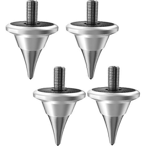 Support de pieds d'isolation pour haut-parleur avec cône d'amortissement, compatible avec les platines vinyles, les enregistreurs et les amplificateurs audio HiFi, M8 argent. (1/5)