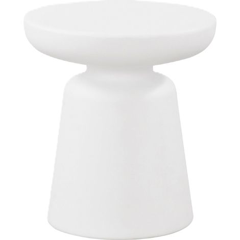 Mesa auxiliar/consola redonda 44 x 40 cm de diámetro blanca 030010830