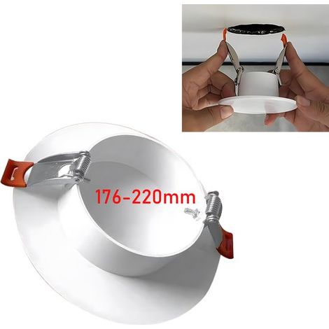 Runde ABS-Deckendurchführungsplatte – 23 cm – Geeignet für Sanitär- und Elektroanschlüsse – Passend für Wandöffnungen von 176–220 mm – Weiß (1/5)
