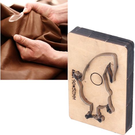 Handschere mit winkendem Weihnachtsmann, Lederschneidform, Handahle (1/5)