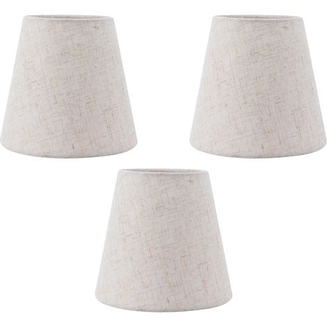Lot de 3 abat-jour en lin, style européen moderne, douille E14, pour lustre à bougie, vendu par lot de 3. (1/5)