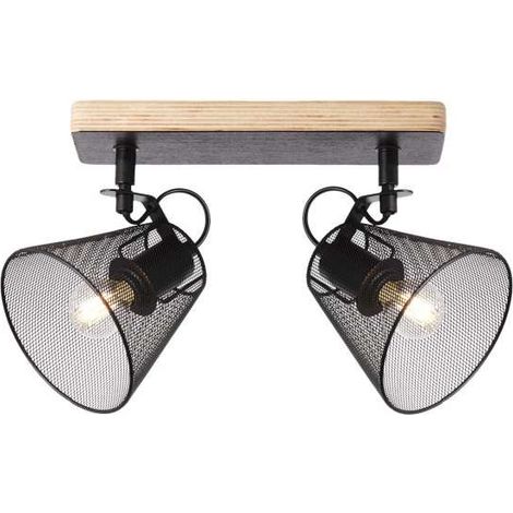 Plafón 2 luces Utrech negro mate, 23cm(alto) 40cm(ancho) 12cm(largo) (1/2)