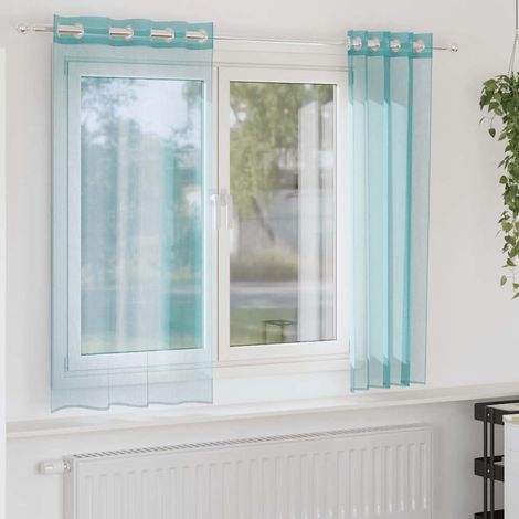 Rideaux en voile avec œillets 2 pcs turquoise