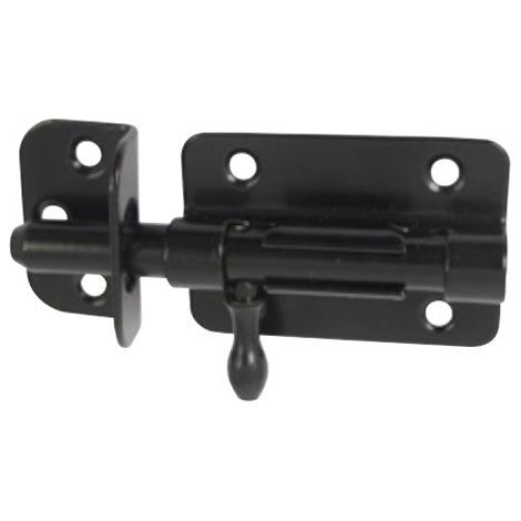 Verrou de box épaisseur 1,2mm + gâche diamètre 12mm noir - JARDINIER MASSARD - 540124