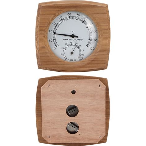 Thermomètre-hygromètre 2 en 1 en bois pour intérieur, accessoires pour sauna et hammam (1/5)