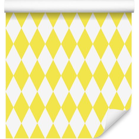 Carta da parati color crema con motivo a rombi arlecchino, sfondo color crema per soggiorno e camera da letto, 50x1000 cm (1/5)