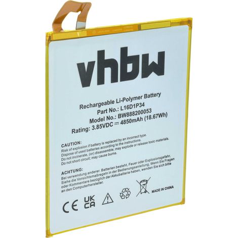 vhbw Akku kompatibel mit Lenovo TAB4 8 plus, TAB4 8, TB-8704x, TB-8504N, Tab 4, TB-8504L, ZA2B0009US, Tab4 Tablet Pad (4850 mAh, 3,85 V, Li-Polymer) (1/5)