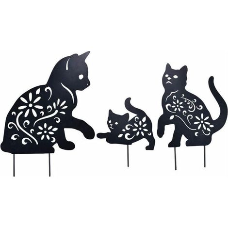 Décoration si extérieur acrylique chat noir métal jardin piquets extérieur pour intérieur et décoration de jardin (1/4)