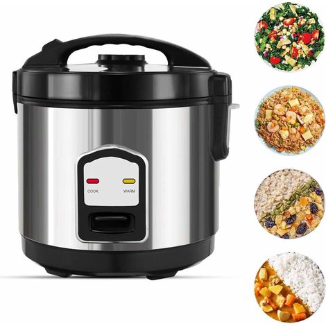 Cuiseur de Riz Rice Cooker, Automatic 24-Hour Heat Preservation, 2L avec Panier Vapeur, Verre doseur & cuillère, Appareil Cuisine pour Cuisson Quinoa, Légumes, Soupe,2l