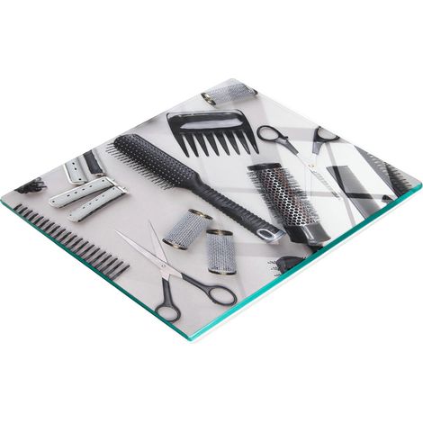 Tablero de vidrio estampado, duradero y elegante, para herramientas de peluquer铆a, 60x52 cm