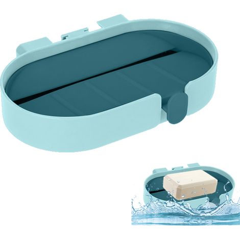 Porte-Savon Douche - Design Détachable Double Drainage - Adhésif Sans Perçage - ABS Imperméable - Lot De 1 (1/5)