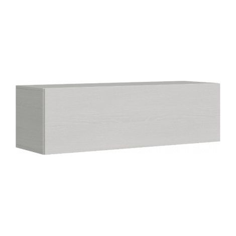 Meuble TV suspendu porte battante frêne blanc Ela L 134cm