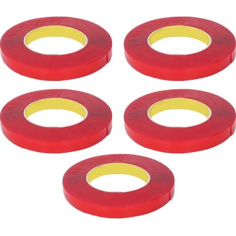 5 rouleaux de ruban acrylique Double face, 0.1mm d'épaisseur, 15mm de large, 10m de Long, montage robuste amovible (1/5)