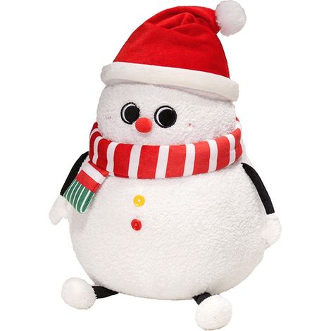 Oreiller Peluche De Noël - Bonhomme De Neige En Coton - Décoration Hivernale Pour Salon Chambre Canapé - 40 cm - 1 Pièce (1/5)