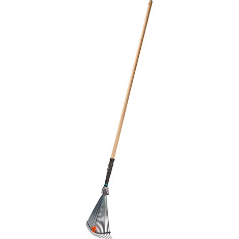 Rastrillo jardín Gardena pureline ajustable 30-50 cm acero madera