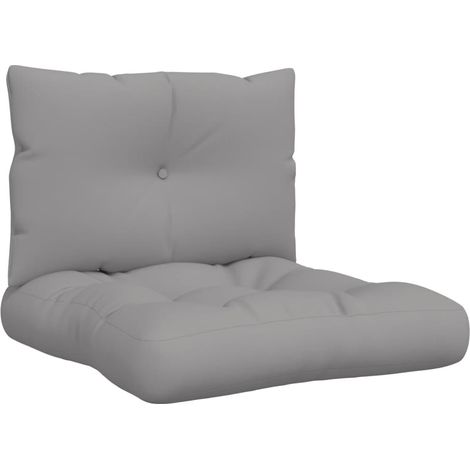 Maison Exclusive - Palettenkissen 2-tlg. Grau Stoff