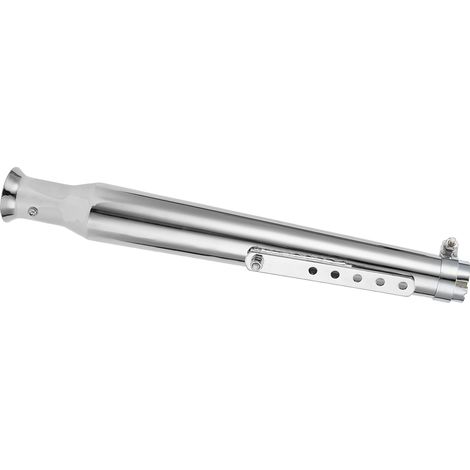 Pot d'échappement moto universel 45mm/1,8in avec support coulissant argenté, silencieux modifié pour moto, tube d'échappement personnalisé (1/5)