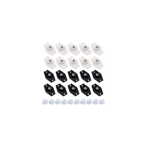 20 Pièces Roulettes Pivotantes Auto-adhésives, Mini Transfert Roulettes de Meubles à 360 Degrés, Silencieuses, Pour Appareils de Cuisine Poubelles Boîte de Rangement Inférieure Poubelle