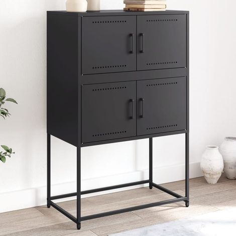 Aparador de acero negro 68,5x38,5x107 cm vidaXL (1/5)