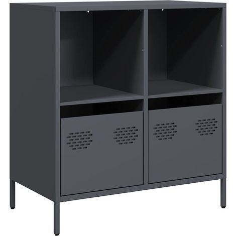 Maison Exclusive - Aparador de acero laminado en frío antracita 6