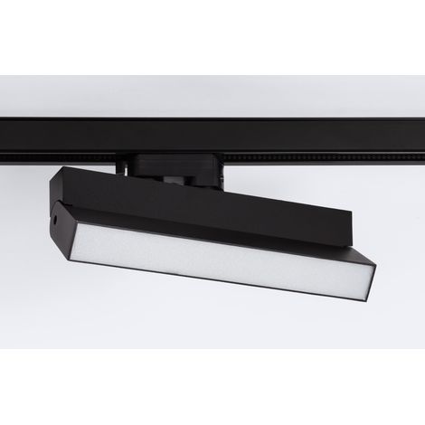 Spot Linéaire LED sur Rail Triphasé 24W CCT Sélectionnable Dimmable Elegant Noir (3000K - 4000K - 5000K) Sélectionnable