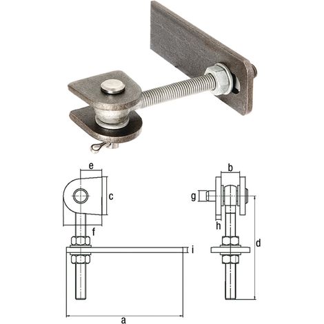 Verstellbares Torband 146x23x55x130x28x50x16x8mm STA roh Btl.