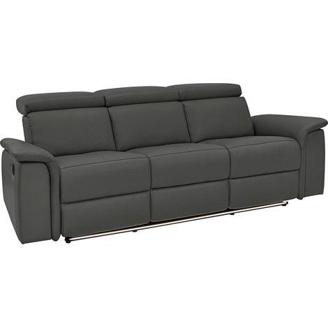 Pareli-Canapé 3 places avec fonction électrique en PU noir (1/5)