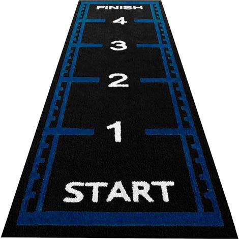 Pista sprint in erba artificiale - 5 x 1,5 metri - Nero / Blu - 17 mm