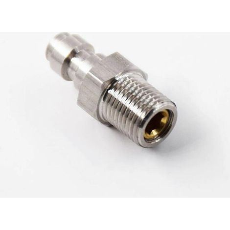 Raccord mâle pour pompes haute pression, avec filtre et clapet anti-retour, joint de remplissage PCP à connexion rapide (1/5)