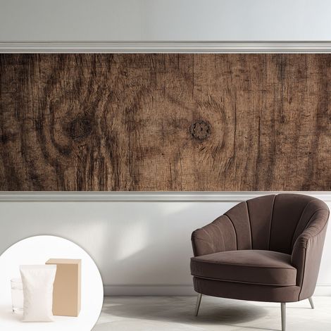 Papier peint intissé décoratif pour chambre et salon Design moderne à poser facilement - Colle incluse gratuite Bois rustique 250x104 cm (1/5)