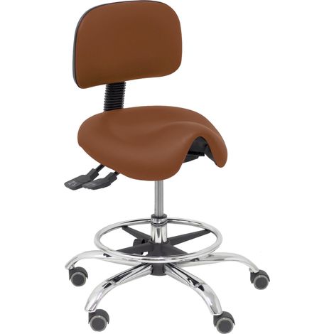 Sgabello Zarza in ecopelle marrone