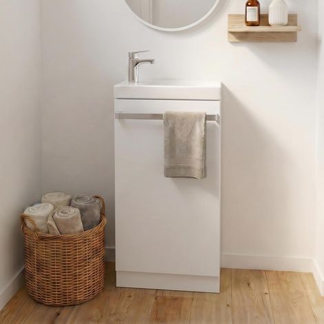 Mueble lavabo JOHANN roble de pie (1/5)