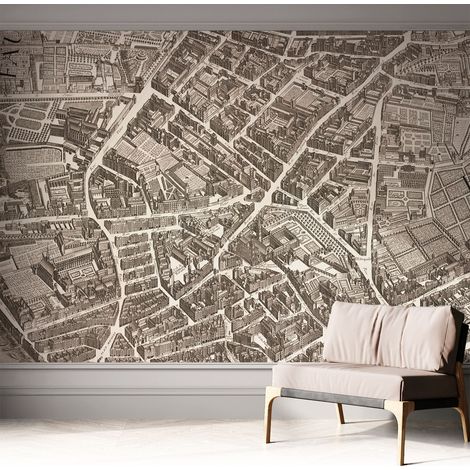 Carta da parati autoadesiva - fotomurale - decorazione parete - stile elegante - decorazione casa - Labirinto urbano 312x219 cm (1/5)