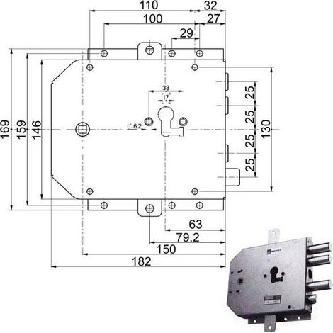 Serrure Sic.Triplice Sx 89855 Mottura