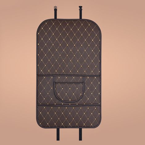 Protection de siège arrière de voiture avec poche de rangement, en cuir artificiel, anti-salissures, tapis de protection arrière universel pour voitures (1/5)
