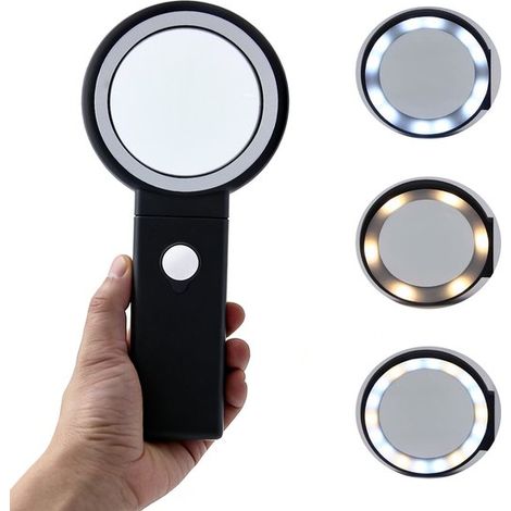 Lupa con luz y soporte - 23112cm - aumento 10X 30X - 18 luces LED - para personas mayores, joyeros, artesanos - libros y monedas (1/5)