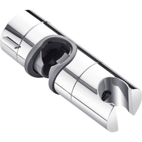 Shower Head Holder, outer diameter 18-25 mm. For bathroom sliding bar, 360 degree swivel bracket, ABS (silver) (1/5)