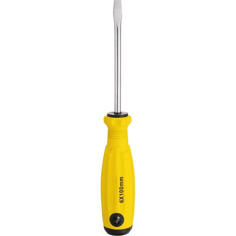 Tournevis à Tête Plate 8.5" pour Réparations DIY Jaune (1/5)