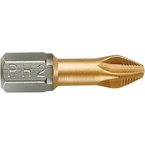 EMBOUT DE VISSAGE 1/4" TIN PH2X25 MM