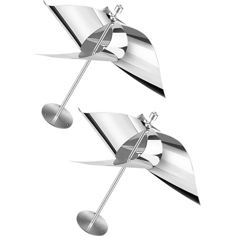2 pièces dispositif répulsif à oiseaux rotatif réfléchissant en acier inoxydable, dissuasif anti-oiseaux multifonction pour extérieur (1/5)